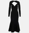 Roland Mouret Gown Maxi Dress With Cut Out Details And Shoulder Cover In Black