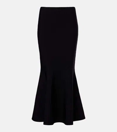 Roland Mouret Knitted Midi Skirt In Black