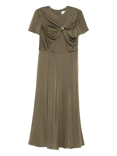 Roland Mouret Knot-detail Midi Dress In Green