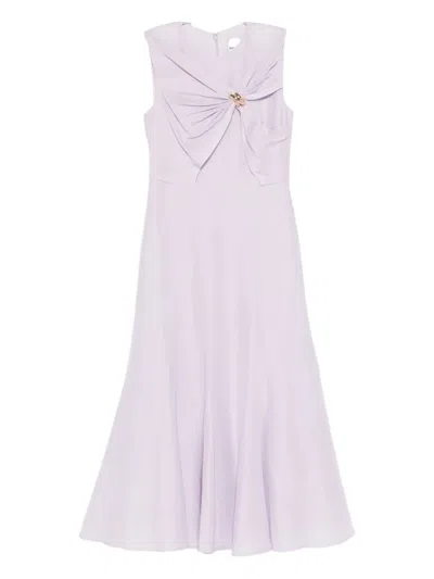 ROLAND MOURET KNOT-DETAILING MIDI DRESS