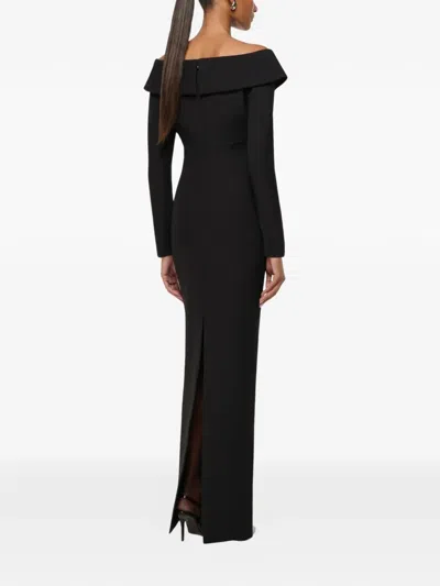 Roland Mouret Lace-insert Column Gown In Black