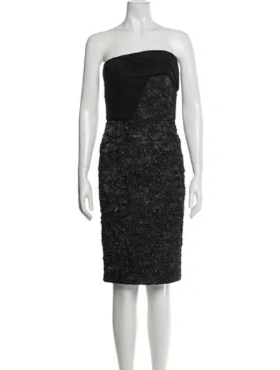 Pre-owned Roland Mouret Lace Pattern Knee-length Dress In Black