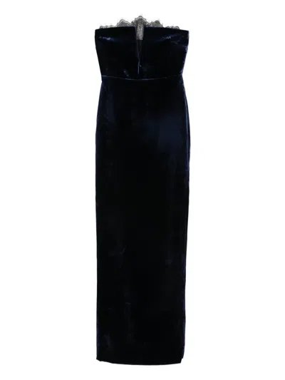 Roland Mouret Lace-trimmed Velvet Dress In Black