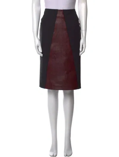 Pre-owned Roland Mouret Leather Knee-length Skirt In Multi