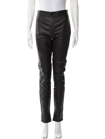 Pre-owned Roland Mouret Leather Skinny Leg Pants In Black