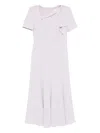 Roland Mouret Asymmetric Crepe Midi Dress In Purple