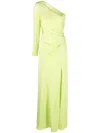 Roland Mouret Asymmetric Stretch Silk Gown With Cut-out Detail In Light Green