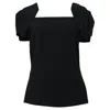 Roland Mouret Limited Edition Square Neck Puffed Sleeved Top In Black Viscose In Black