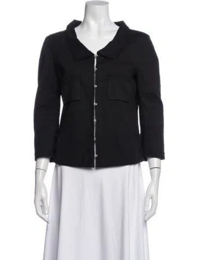 Pre-owned Roland Mouret Linen Blazer In Black