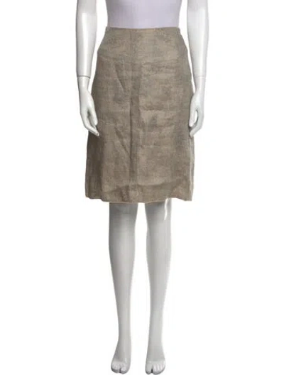 Pre-owned Roland Mouret Linen Knee-length Skirt In Neutral