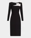 Roland Mouret Contrast-color Stitching Dress In Black