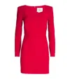 Roland Mouret Long Sleeve Crepe Mini Dress In Red