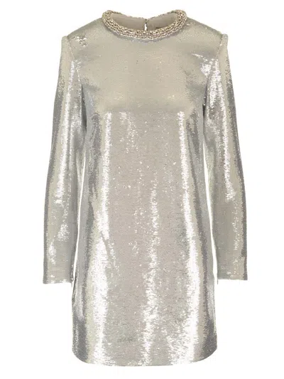 Roland Mouret Embellished Sequin Mini Dress In Silver