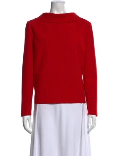 Pre-owned Roland Mouret Long Sleeve Top In Red