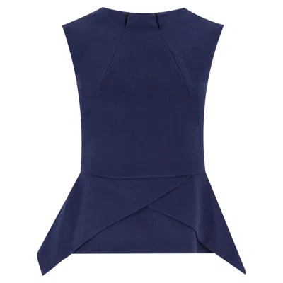Pre-owned Roland Mouret Ltd Edition Asymmetric Wool Peplum Top In Purple