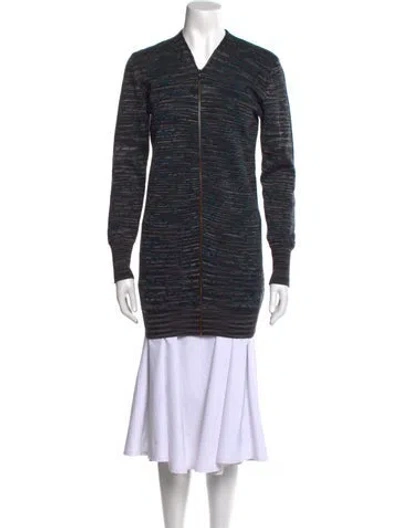 Pre-owned Roland Mouret Merino Wool Striped Sweater In Blue