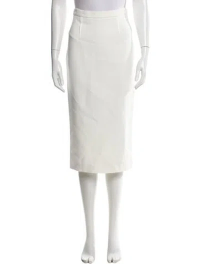 Pre-owned Roland Mouret Midi Length Skirt In White