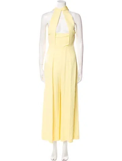 Pre-owned Roland Mouret Mock Neck Jumpsuit In Yellow