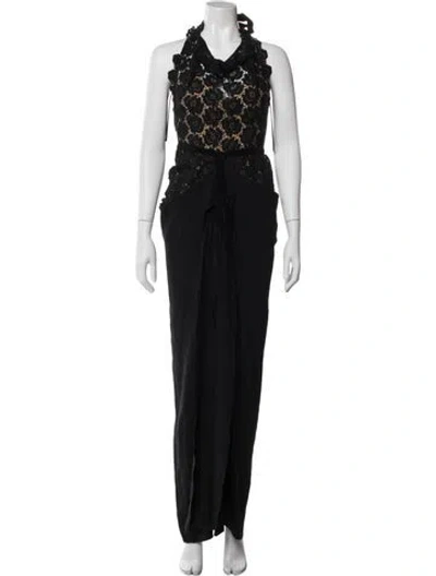 Pre-owned Roland Mouret Mock Neck Long Dress In Multi