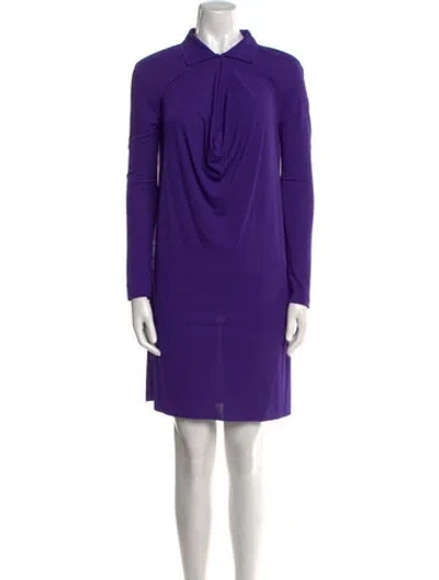 Pre-owned Roland Mouret Mock Neck Mini Dress In Purple