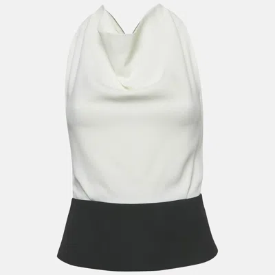 Pre-owned Roland Mouret Monochrome Crepe Halter Neck Top S
