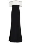 Roland Mouret Monochrome Embellished Crepe Gown