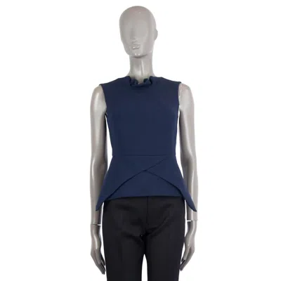 Pre-owned Roland Mouret Navy Blue Wool Structured Tank Top Shirt 6 Xxs