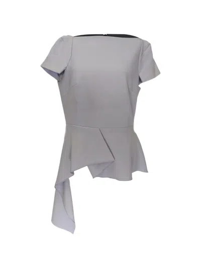 Pre-owned Roland Mouret Newhall Draped Peplum Top In Purple