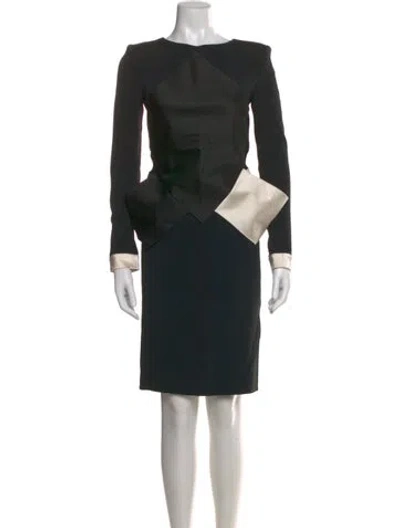 Pre-owned Roland Mouret Nylon Knee-length Dress In Black