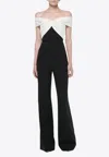 Roland Mouret Off-shoulder Cady Top In Monochrome