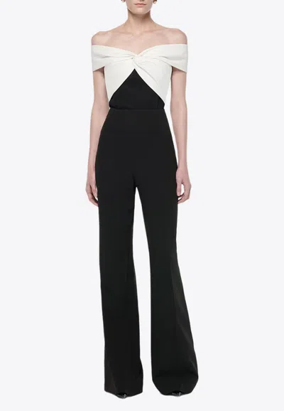 Roland Mouret Off-shoulder Cady Top In Monochrome