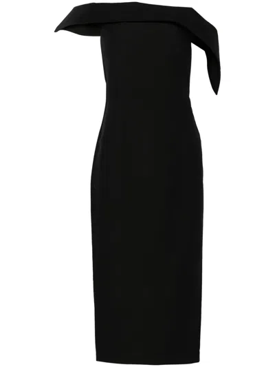 Roland Mouret Schulterfreies Midikleid In Black