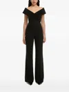 Roland Mouret Off-shoulder Velvet-effect Crop Top In Black