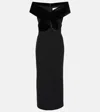 Roland Mouret Off-shoulder-robe Aus Samt In Schwarz