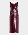 Roland Mouret Off-the-shoulder Sequin Midi Dress