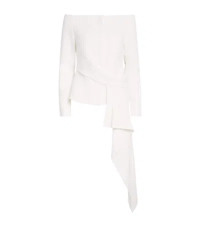 Roland Mouret Off-the-shoulder Draped Jacket In White