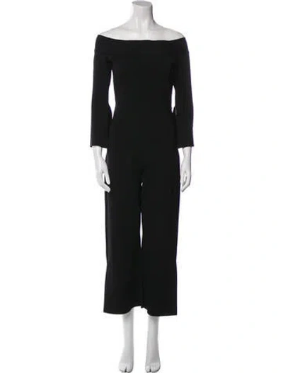 Pre-owned Roland Mouret Off-the-shoulder Jumpsuit In Black