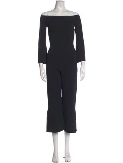 Pre-owned Roland Mouret Off-the-shoulder Jumpsuit In Black