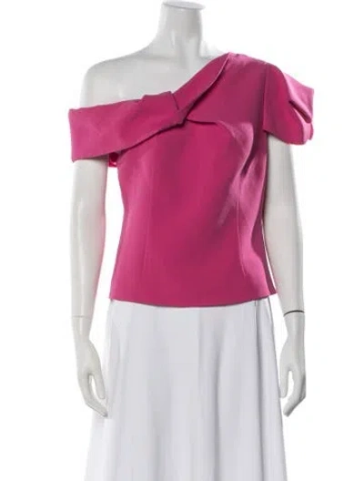 Pre-owned Roland Mouret Off-the-shoulder Short Sleeve Top W/ Tags In Pink
