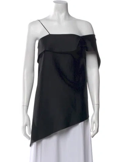 Pre-owned Roland Mouret Off-the-shoulder Sleeveless Top In Black
