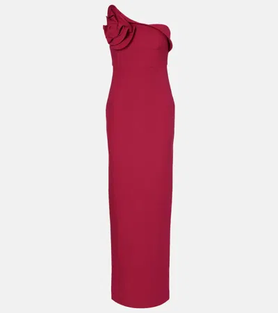 Roland Mouret One-shoulder Crêpe Maxi Dress In Pink