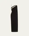 Roland Mouret One-shoulder Diamante Column Gown
