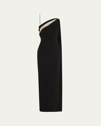 Roland Mouret One-shoulder Diamante Column Gown