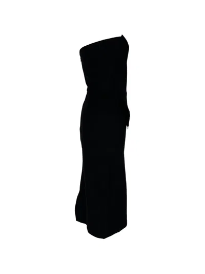 Pre-owned Roland Mouret One-shoulder Honey Dress In Black