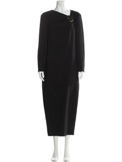 Pre-owned Roland Mouret One-shoulder Long Dress In Black