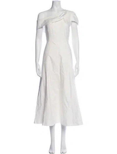 Pre-owned Roland Mouret One-shoulder Long Dress In White