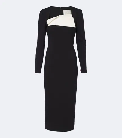 Roland Mouret Paneled Crepe Cocktail Dress In Blue