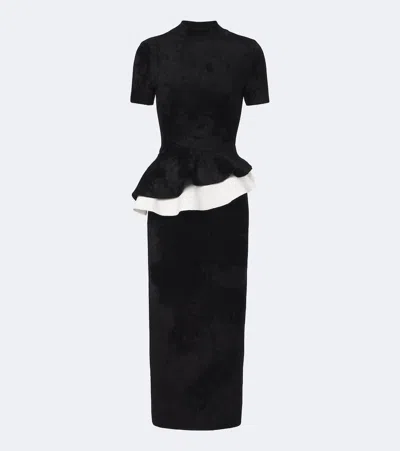 Roland Mouret Paneled Peplum Cocktail Dress In Black