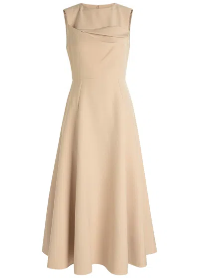 Roland Mouret Panelled Crepe Midi Dress In White