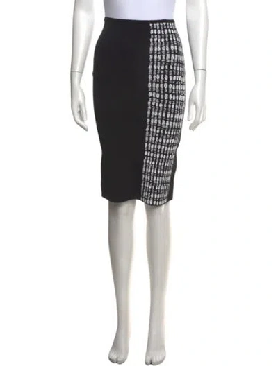 Pre-owned Roland Mouret Patterned Midi Length Skirt In Black